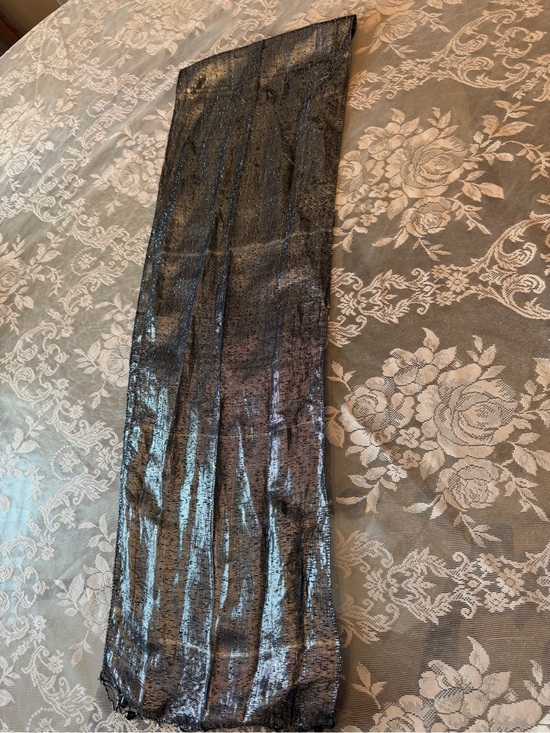 Accessories - Vintage Metallic Gray Silver Scarf